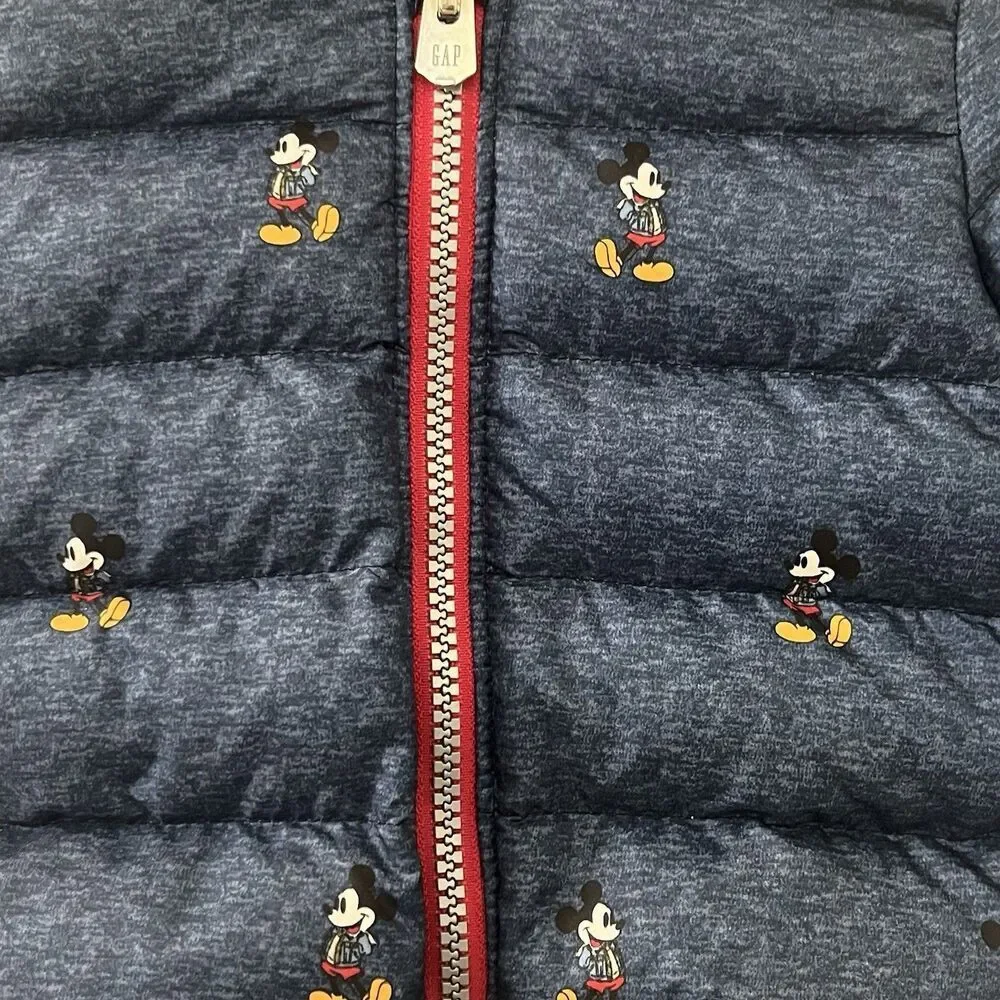 babyGap x Disney Baby Mickey Mouse Down Puffer Jacket Blue Boys Size 6-12 Months
